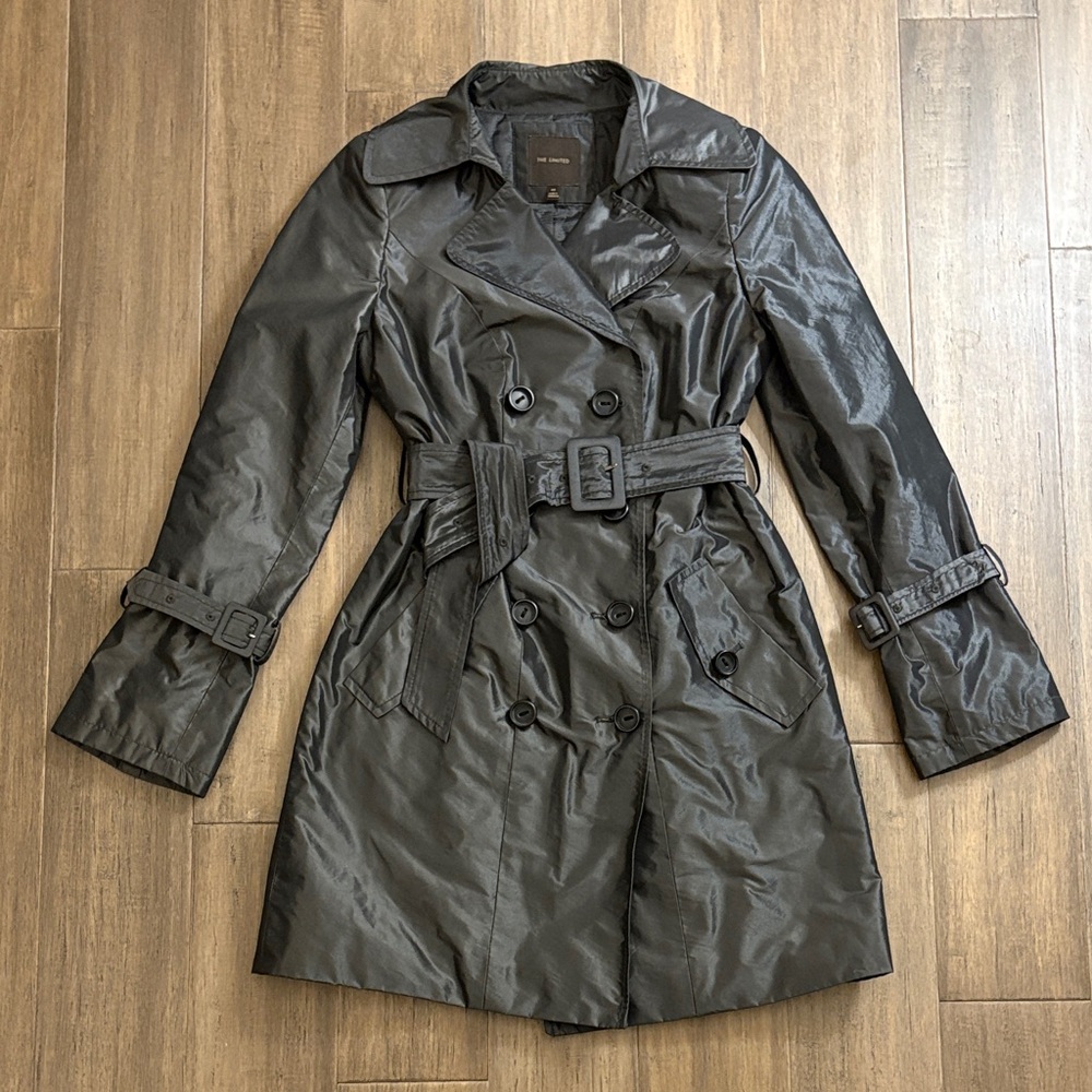 “The Limited” car length dress lightweight double breasted coat.